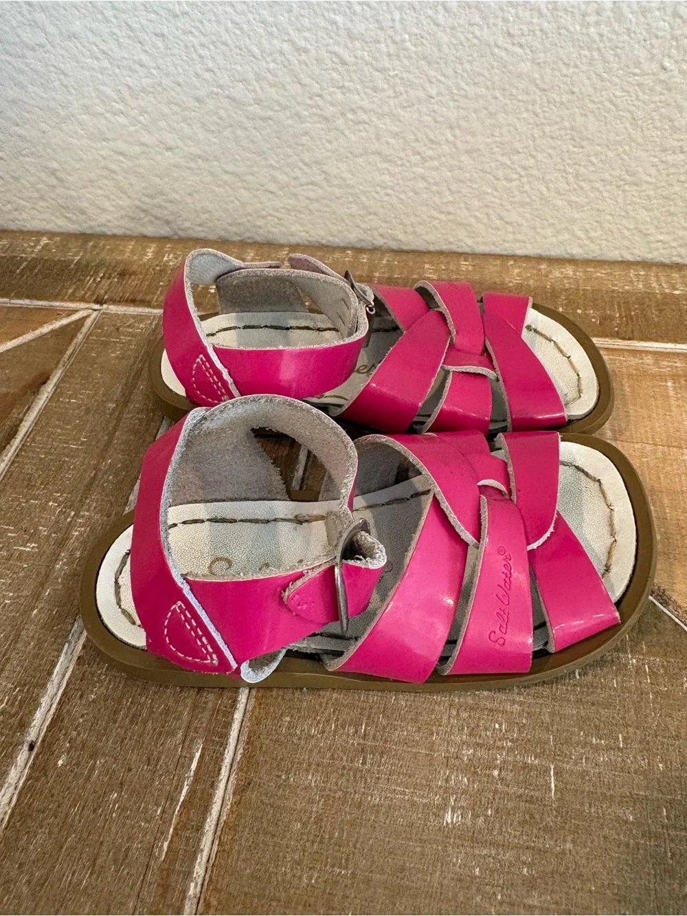 Salt Water Sandals by Hoy bright hot